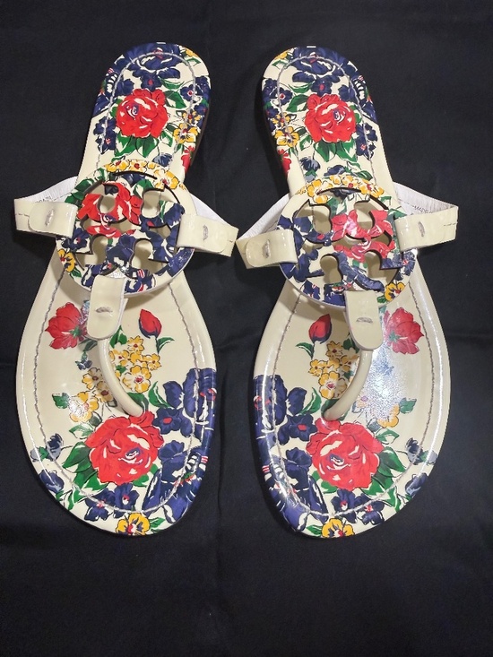 Tory Burch Shoes - Tory Burch Miller Patent Thong Sandal Tea Time Floral Size 8
